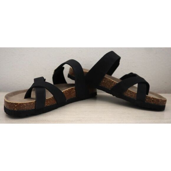 Maui Island 771314 Women's Sz 7M Black Hampton 2-Strap Slip-On Sandals - Picture 5 of 13